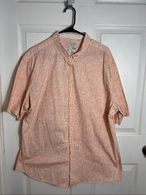 Alexander Julian Resort Print Shirt XXL Peach White Button Down